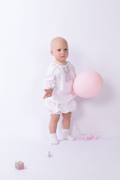 Вышиванка для девочек Эдельвика р.80 белый 117-21/00 