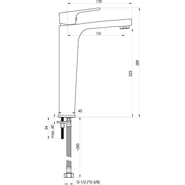 Змішувач для умивальника Rubineta MDD0008