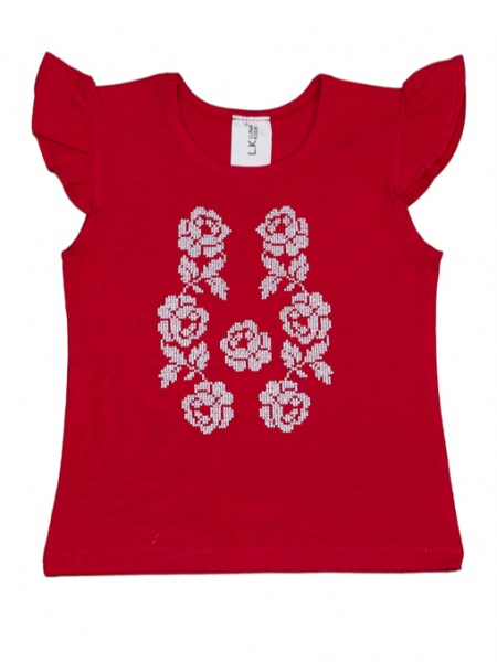 Вышиванка для девочек Luna Kids Розы р.98 красный 