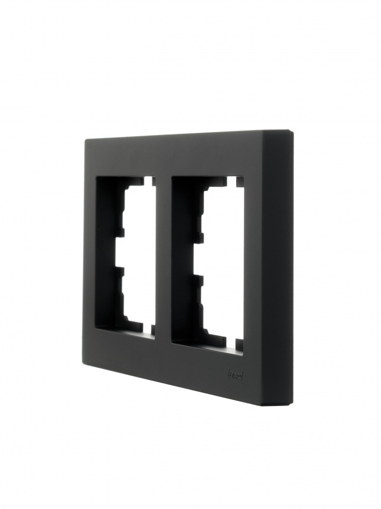 Рамка двомісна Lezard Vesna горизонтальна антрацит 742-4200-147