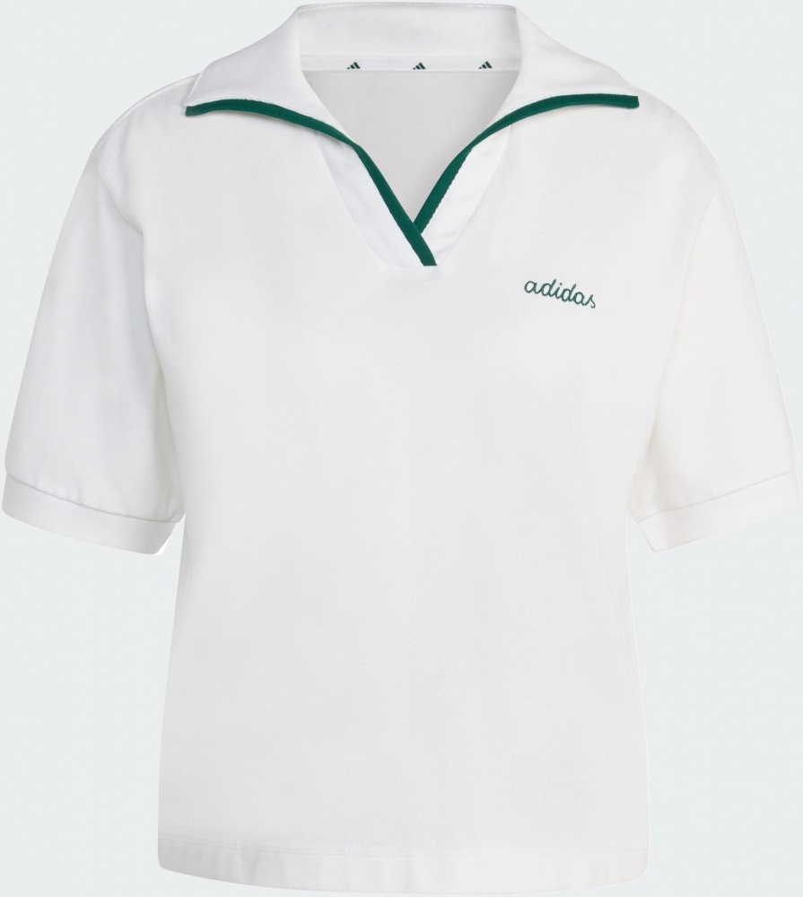 Поло Adidas W CP POLO WHITE/CGREEN JZ0191 р.S білий