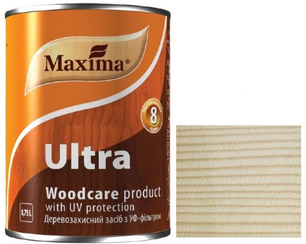 Декоративний та захисний засіб для деревини Maxima Ultra безколірний глянець 0,75 л