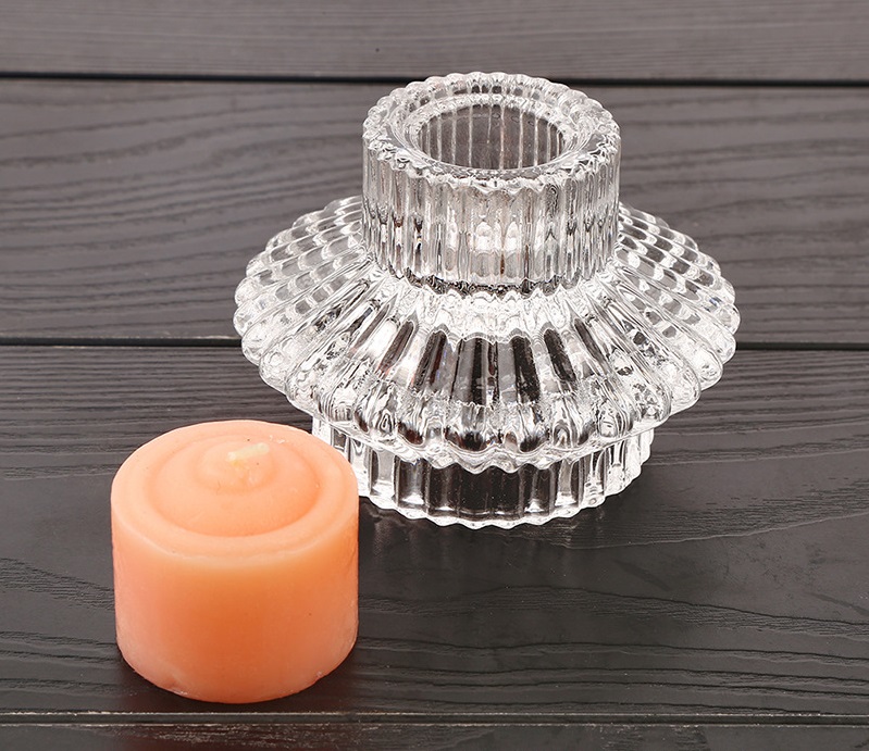 Подсвечник прозрачный стеклянный двухсторонний 7,5х4,4 см LY-1209 Sensio