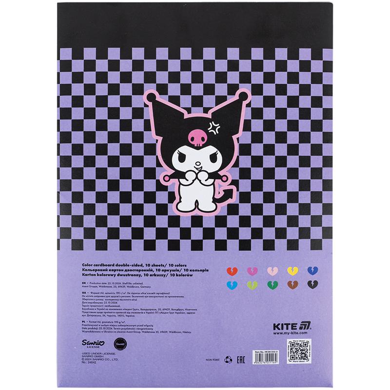 Картон двухсторонний А4 10 листов/10 цветов HK24-255-2 KITE