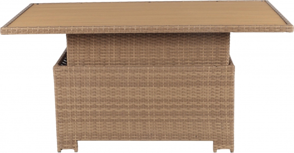 Комплект меблів Indigo зі штучного ротангу ОЛІВІЯ (стіл-трансформер 140x80см + тримісний диван + 2 крісла ) бежевий