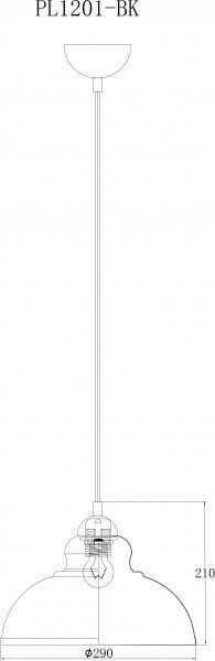 Підвіс Accento lighting FANTASY d=30 см 1x60 Вт E27 чорний 