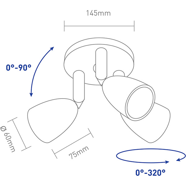 Светильник светодиодный Global GSL-01C 4100K 3x12 Вт черный 