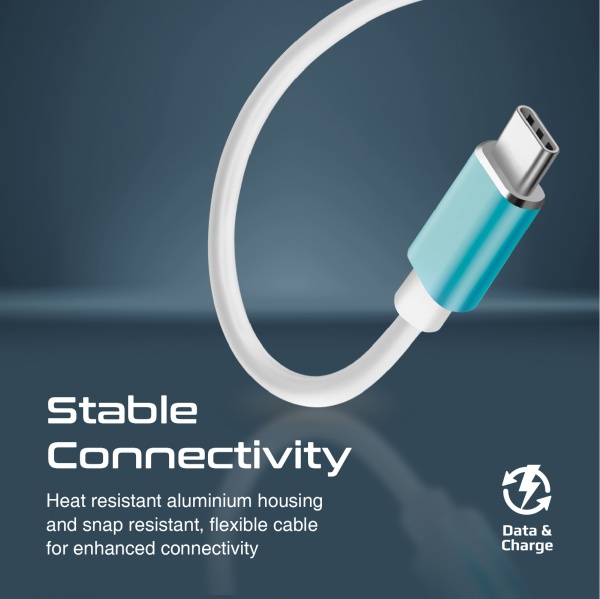 USB-хаб Promate USB-С LiteHub-4 3xUSB 2.0 + USB 3.0 blue