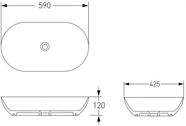 Умывальник VOLLE 13-40-255MAR 14х59х42,5 см