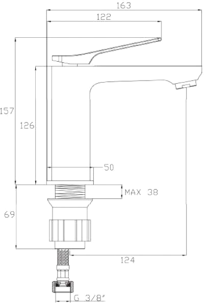 Смеситель для умывальника Invena Neri BU-01-004