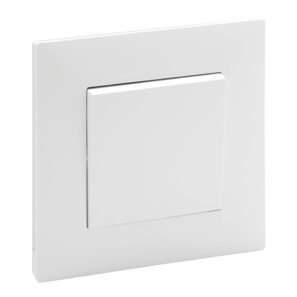 Перемикач перехресний одноклавішний Niloe Step 863107 без підсвітки білий