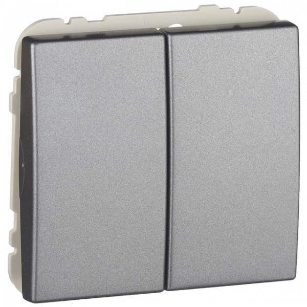 Вимикач одноклавішний Apolo з підсвіткою чорний матовий 50012 TPM