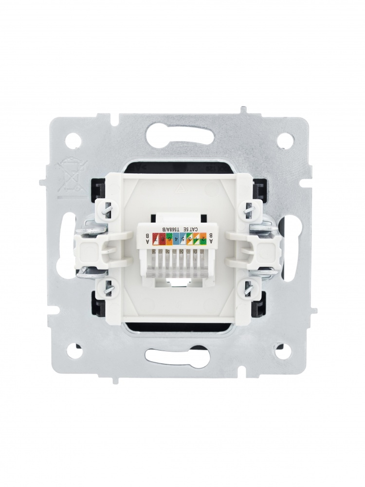 Розетка комп’ютерна 1 без заземлення Lezard Vesna IP20 антрацит 742-4288-139