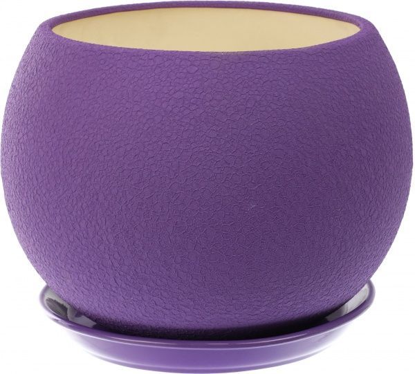 Горшок керамический Ориана-Запорожкерамика Шар шелк круглый 4,1л сиреневый (037-1-146) 