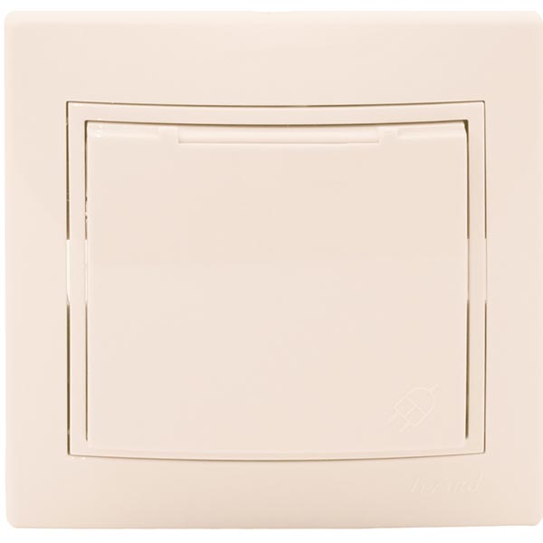 Розетка с заземлением Lezard Mira 16 А 250 В без шторок с крышкой кремовый