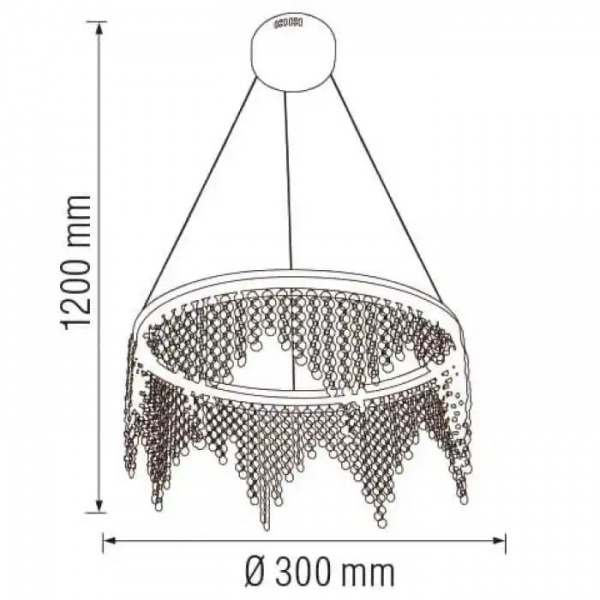 Люстра світлодіодна HOROZ ELECTRIC Astoria 19 Вт хром 019-040-0019-010 
