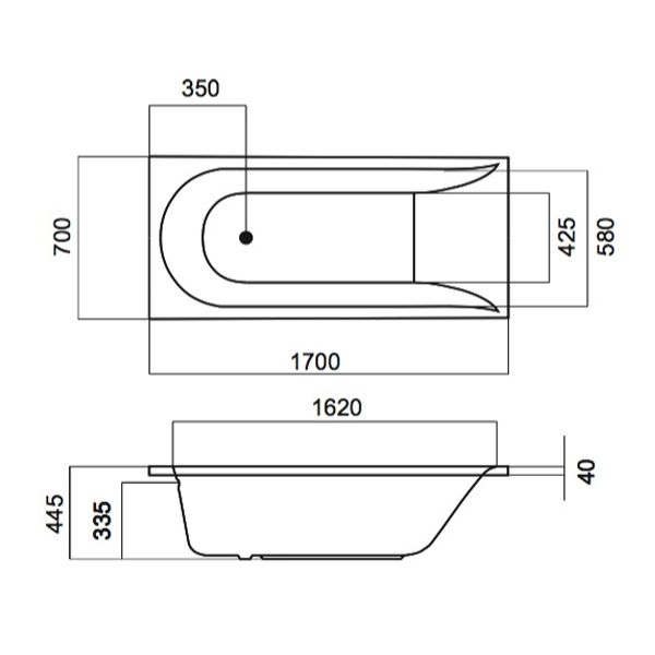 Ванна акрилова AM.PM Spirit W72A-170-070W-A2 170x70