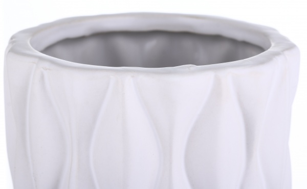 Ваза керамічна біла Knit 10,5х10,5х22,5 см