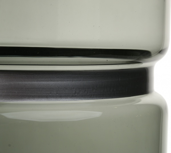 Ваза стеклянная Wrzesniak Glassworks SATURN серебряное кольцо d24 h32 см 32 см Дымчато-прозрачная 