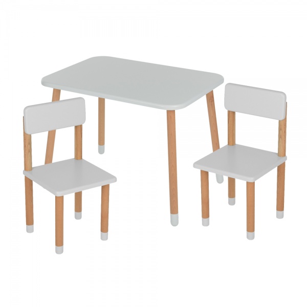 Комплект меблів дитячий ArinWOOD Happy Сірий (столик + 2 стільця) 05-700GREY+1 