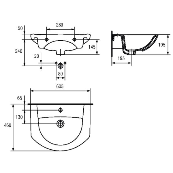 Умывальник мебельный Cersanit Libra 60 см