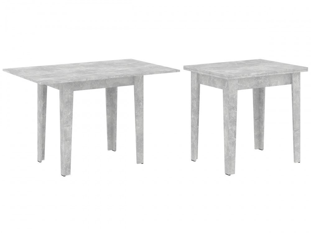 Стол раскладной Пехотин 4 800(1200)x600x770мм бетон/бетон