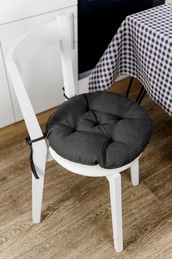 Подушка на стілець Dх40 см LEON графіт Прованс