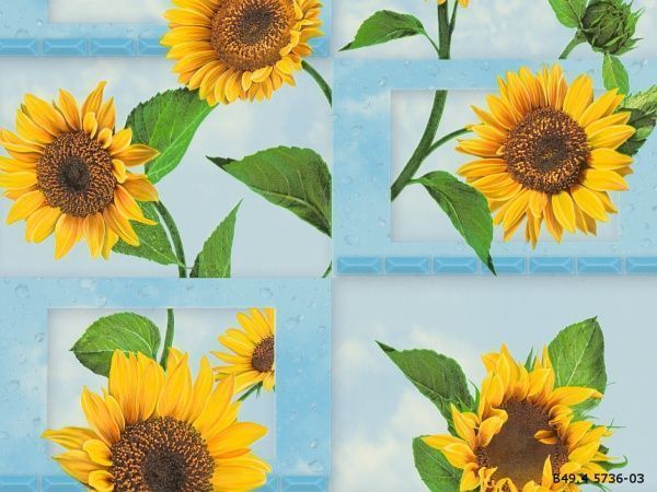 Шпалери зі спіненого вінілу Слов'янські шпалери Expromt Соняшник 5736-03 0,53x10,05 м 
