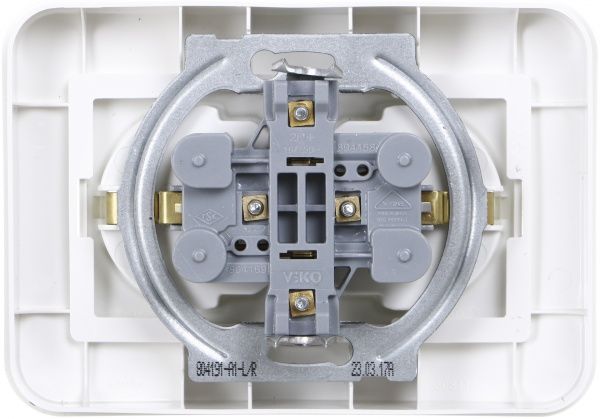 Розетка двойная с заземлением Viko Rollina без шторок без крышки белый 90420056