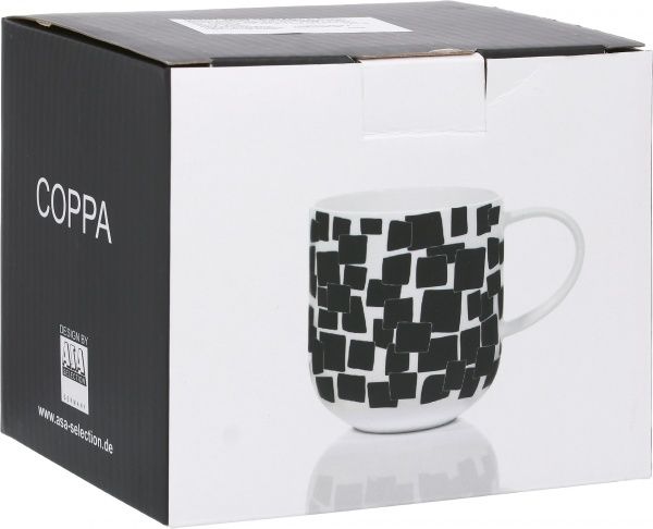 Чашка для чая Coppa 400 мл черные квадраты 9102014 ASA