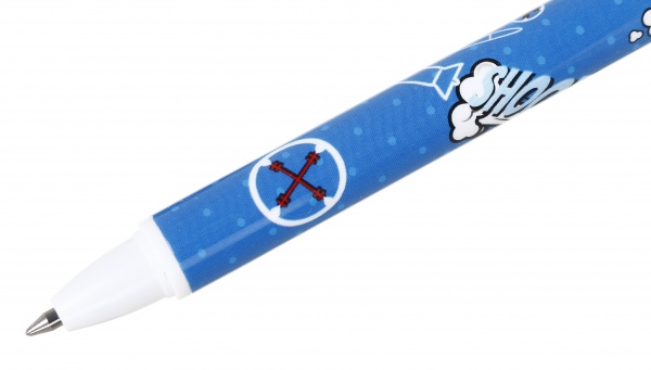 Ручка гелевая напиши-зитры самолет синий 