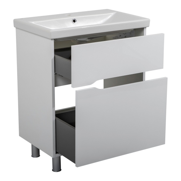 Тумба на ножках Aqua Rodos Сидней 70 белый глянец с умывальником