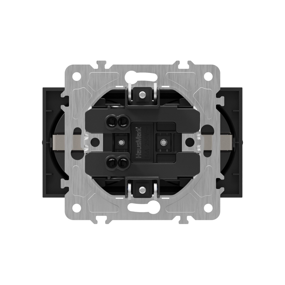 Розетка двойная с заземлением HausMark Alta черный