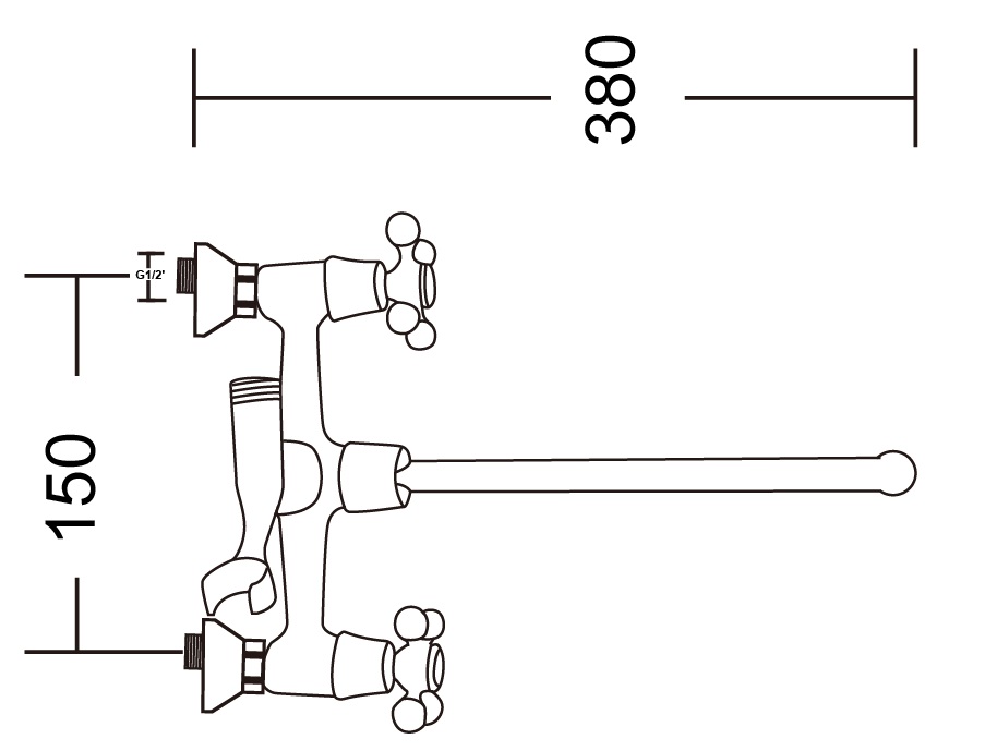 Змішувач для ванни Mixxen МЕДЕЯ-2 хром L350 з/акс. MXXI0760