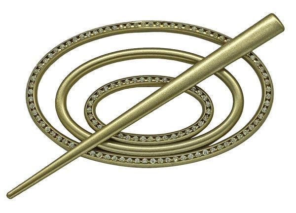 Заколка Овал 3 Элит 60х100 мм антик светлый В0032-5 MISLT