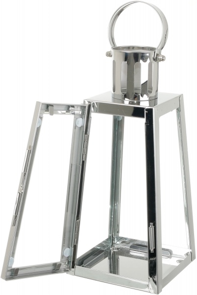 Подсвечник-фонарь Jia 10,5х10х22 см серебристый