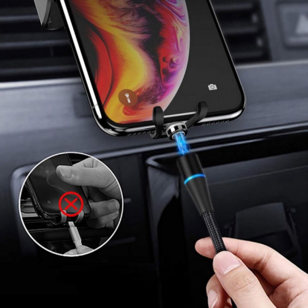 Кабель ColorWay USB - 3в1 Lightning + Micro 5P + Type-C Magnetic 1 м чорний 