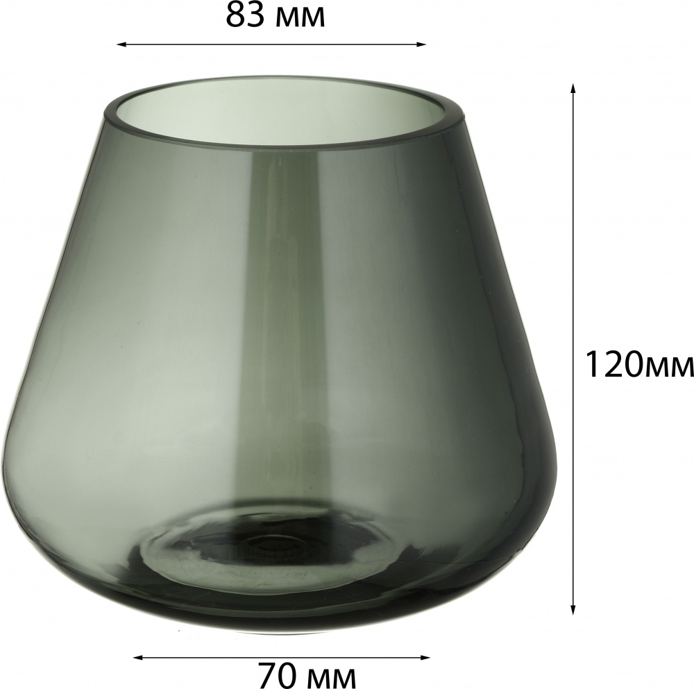 Ваза стеклянная Wrzesniak Glassworks Капля 17-9493 12 см серая