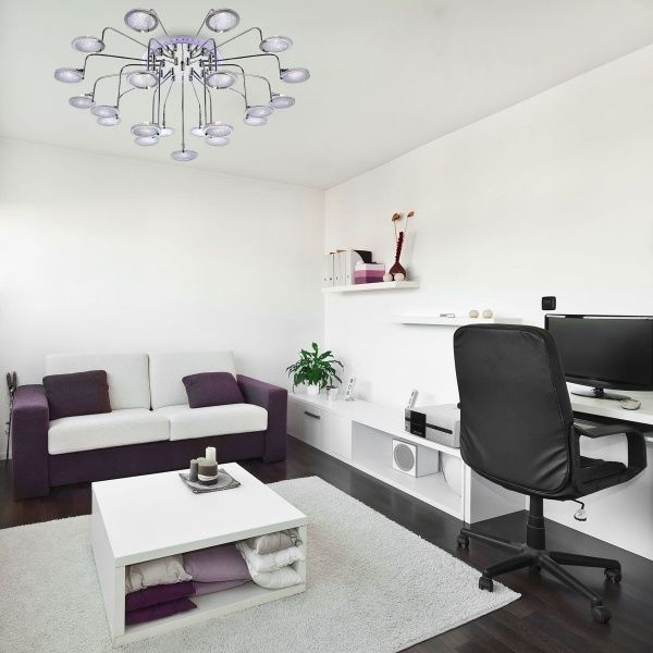 Люстра потолочная Strotskis Spider пульт ДУ LED-подсветка 21x3 Вт G4 хром 80109/21