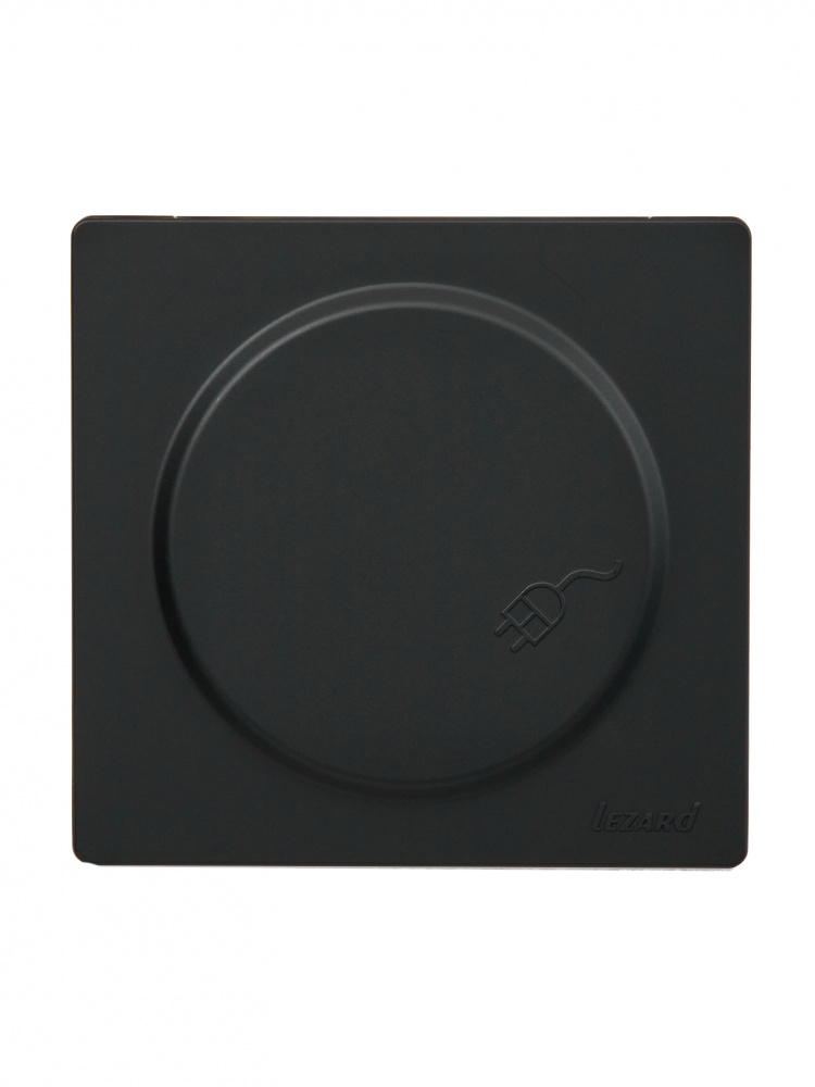 Розетка з кришкою побутова із заземленням Lezard LETO IP20 антрацит 752-4200-123B