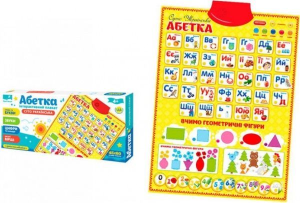 Іграшка Країна Іграшок плакат навчальний Абетка PL-719-28