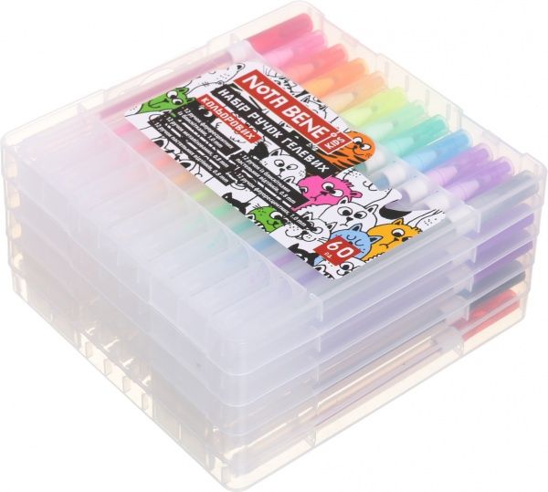 Набір ручок гелевих Nota Bene кольорових 60шт/уп 