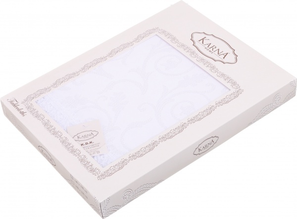 Скатерть с гипюром KDK 160x300 см белый Karna 