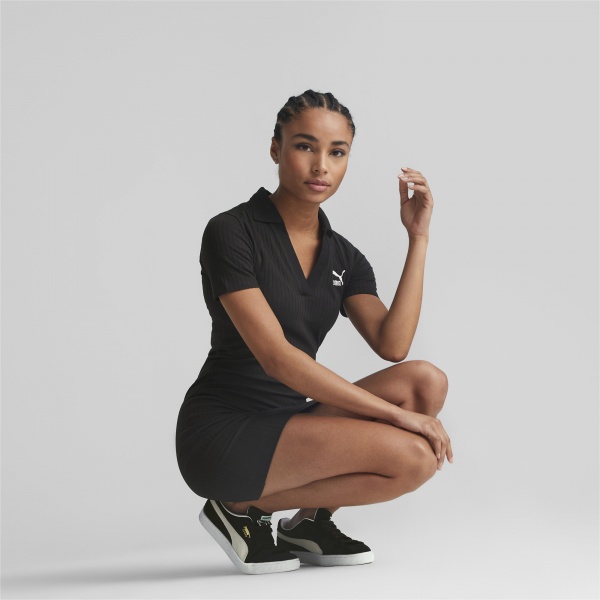 Сукня Puma CLASSICS RIBBED V-COLLAR DRESS 53805601 р.L чорний