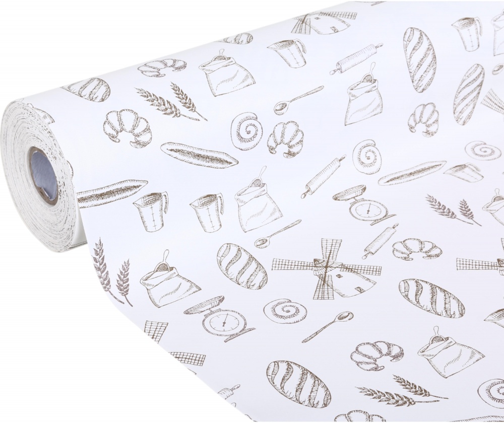 Клеенка на стол UP! (Underprice) на подкладке 1,37м белый с принтом PW385-R1211-2-9