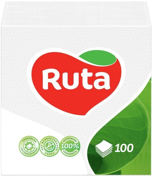 Салфетки столовые Ruta 24х24 см белые 100 шт.