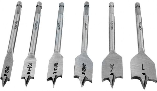 Набір зенківок по дереву Tolsen пласких 10-25 мм 6 шт. 75656