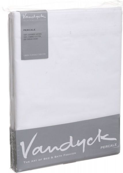 Простирадло Perkal glad 270x240 см білий Vandyck 