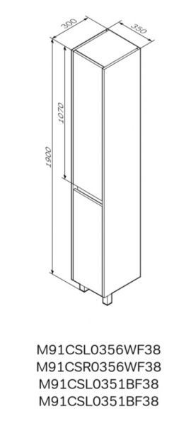 Шафа для ванної кімнати AM.PM M91CSL0356WF38 GEM S 35 см напольна ліва, білий глянець/дерево