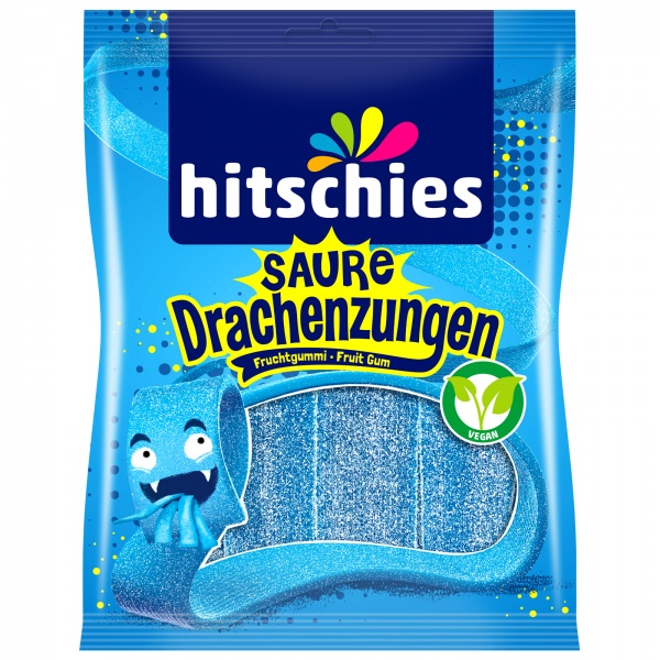 Жувальна гумка Hitschler Saure Drachenzungen Blau 125 г 